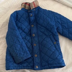 Burberry Kids Blue Quilted Puffer Jacket